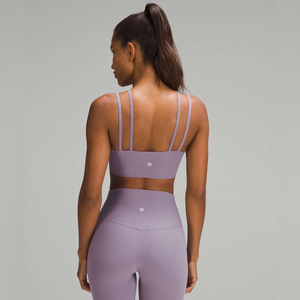 Lululemon Like a Cloud Strappy Longline Ribbed Bra *Light Support Purple Ash 8 - Picture 5 of 11